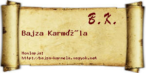 Bajza Karméla névjegykártya